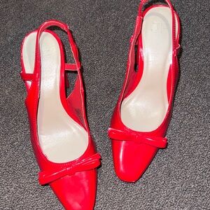 JustFab Vibrant Red Slingback Heels